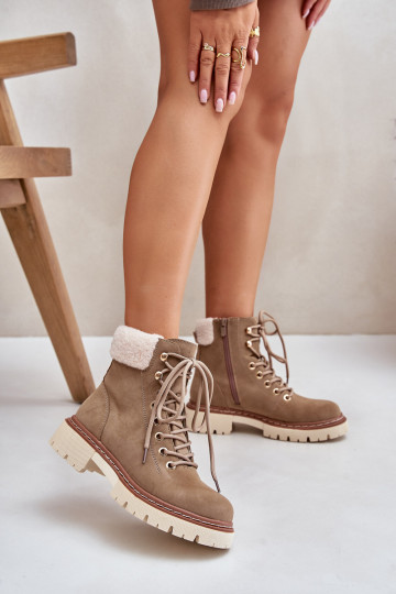 Insulated ankle boots women's with zipper khaki Ferelia 2