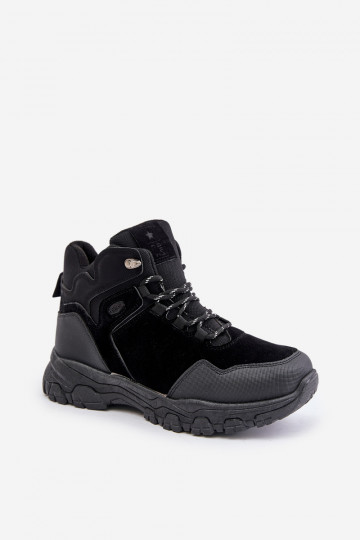Men's insulated hiking boots with laces black Zerista