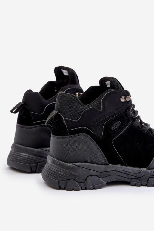 Insulated Men's Hiking Shoes With Laces Black Zerista