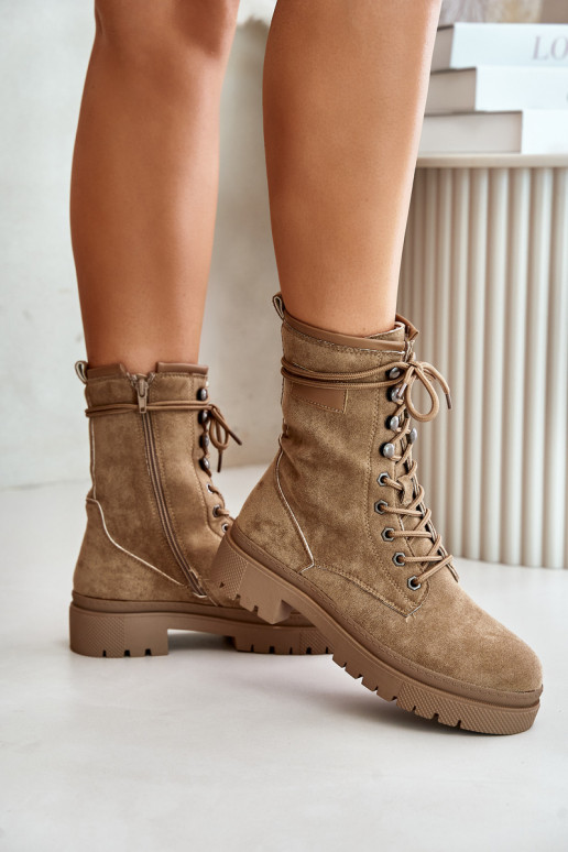Eco-suede sheepskin boots in beige... Eco-suede sheepskin boots in beige...