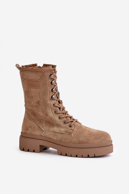 Eco-suede sheepskin boots in beige... Eco-suede sheepskin boots in beige...