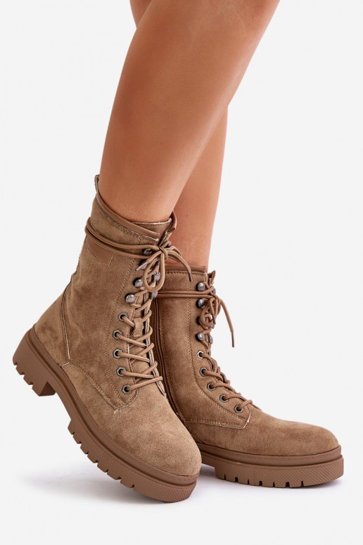 Eco-suede sheepskin boots in beige... Eco-suede sheepskin boots in beige...