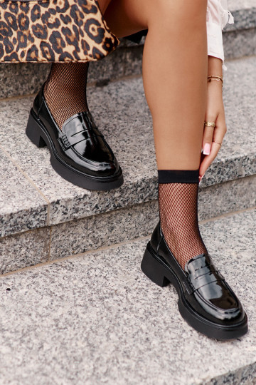 Black patent loafers D&A