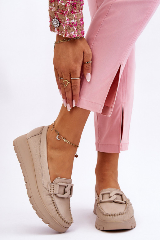 Platform loafers with ornaments in...