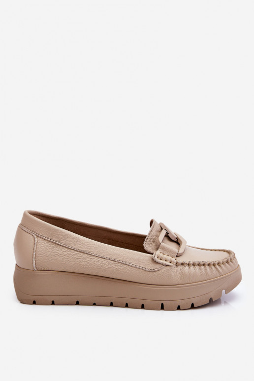 Platform loafers with ornaments in...