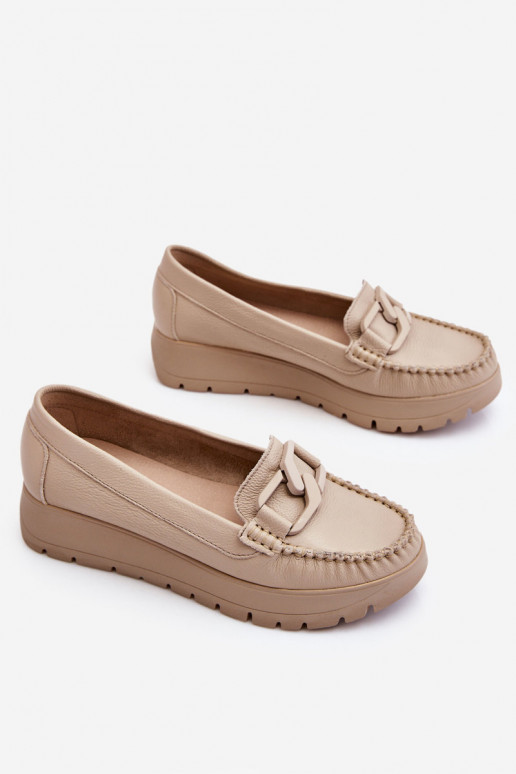 Platform loafers with ornaments in...