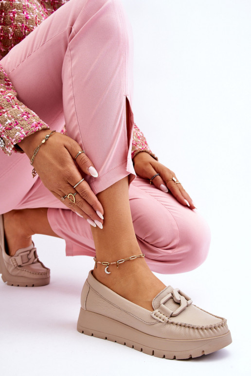 Platform loafers with ornaments in...