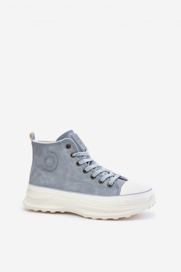Warm Women's Sneakers on Platform Big Star OO274072 Blue