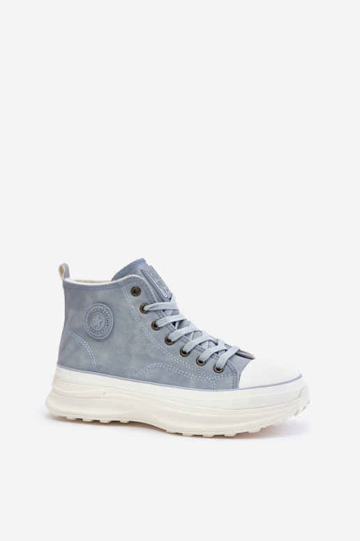 Warm Women's Sneakers on Platform Big Star OO274072 Blue Warm Women's Sneakers on Platform Big Star OO274072 Blue