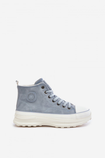 Warm Women's Sneakers on Platform Big Star OO274072 Blue 2