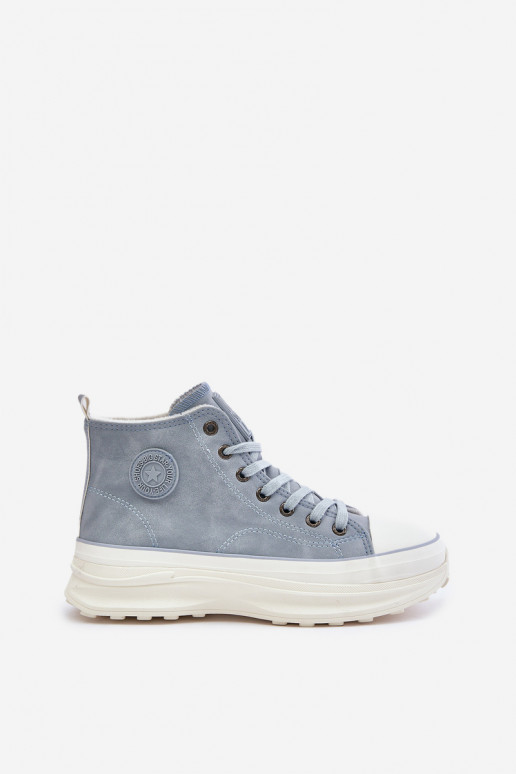 Warm Women's Sneakers on Platform Big Star OO274072 Blue Warm Women's Sneakers on Platform Big Star OO274072 Blue