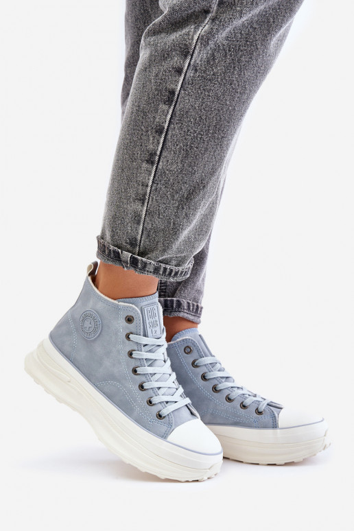 Warm Women's Sneakers on Platform Big Star OO274072 Blue Warm Women's Sneakers on Platform Big Star OO274072 Blue