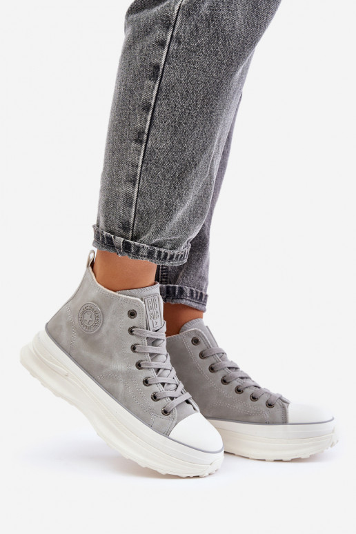 Warm Women's Platform Sneakers Big Star OO274073 Gray Warm Women's Platform Sneakers Big Star OO274073 Gray