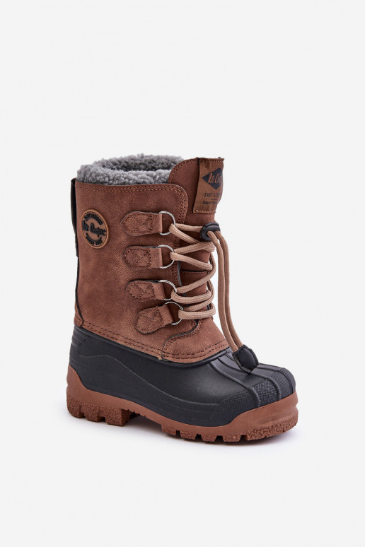 High Warm Children's Snow Boots With Drawstring Brown Lee Cooper LCJ-24-44-2842K High Warm Children's Snow Boots With Drawstring Brown Lee Cooper LCJ-24-44-2842K