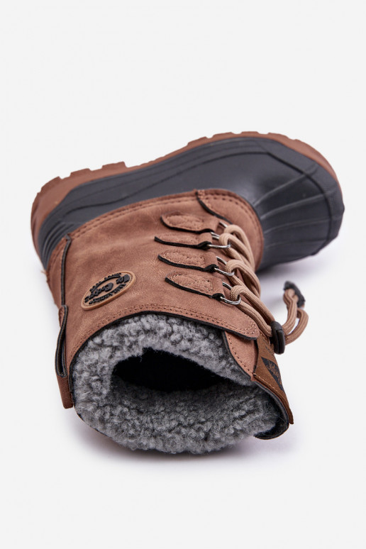 High Warm Children's Snow Boots With Drawstring Brown Lee Cooper LCJ-24-44-2842K High Warm Children's Snow Boots With Drawstring Brown Lee Cooper LCJ-24-44-2842K