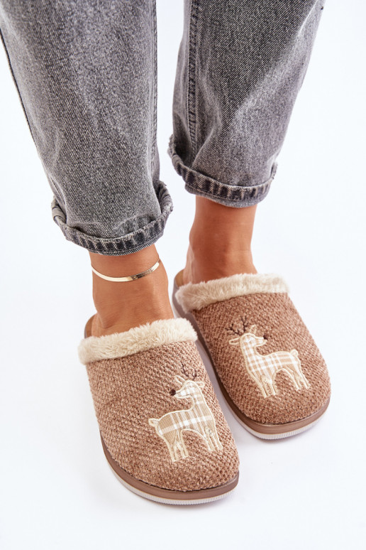 Women's Slippers With Reindeer Inblu CT000034 Beige Women's Slippers With Reindeer Inblu CT000034 Beige