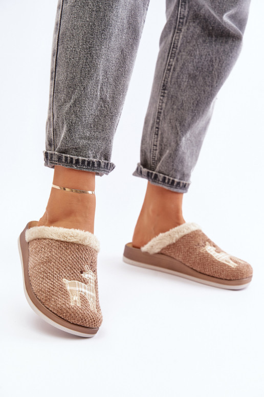 Women's Slippers With Reindeer Inblu CT000034 Beige Women's Slippers With Reindeer Inblu CT000034 Beige