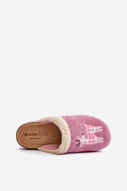 Ladies Slippers With Reindeer And Fur Inblu CT000034 Pink