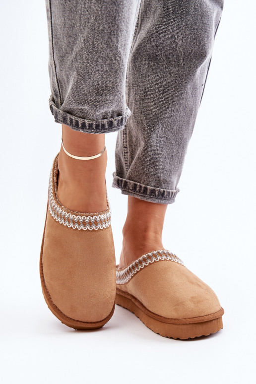 Comfortable home footwear slippers with embroidery women's Inblu FX000021 Camel Comfortable home footwear slippers with embroidery women's Inblu FX000021 Camel