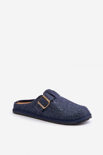 Comfortable slippers for men with buckles Inblu SI000019 dark blue