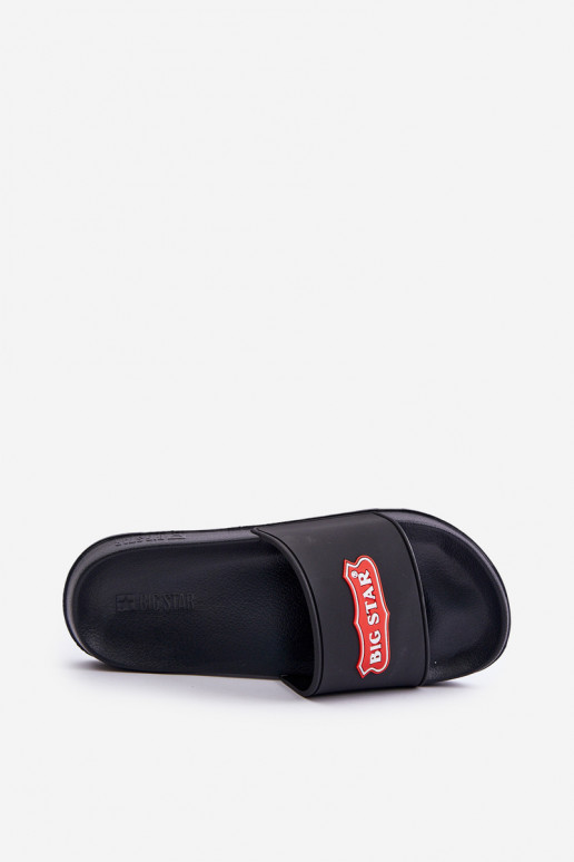 Men's Slippers With Logo Big Star OO174028 Black Men's Slippers With Logo Big Star OO174028 Black