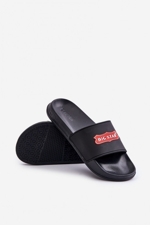 Men's Slippers With Logo Big Star OO174028 Black Men's Slippers With Logo Big Star OO174028 Black