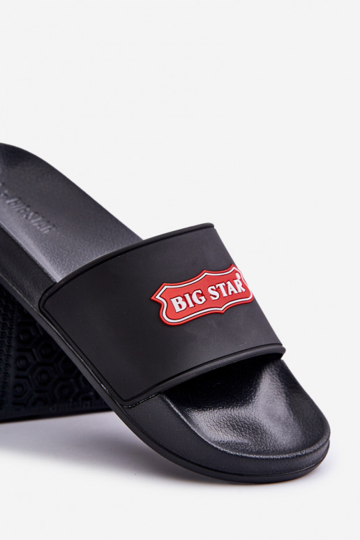 Men's Slippers With Logo Big Star OO174028 Black Men's Slippers With Logo Big Star OO174028 Black