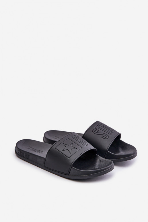 Lightweight Men's Slippers With Logo Big Star OO174030 Black