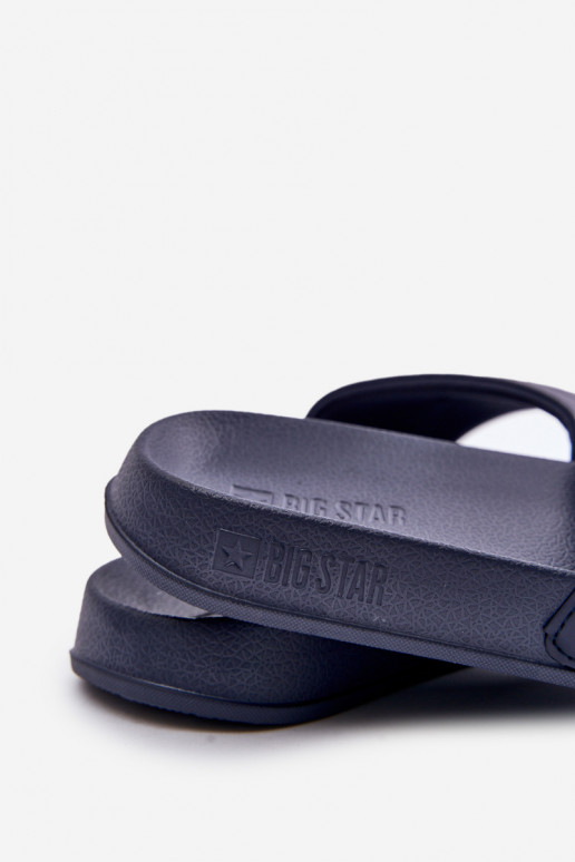 Lightweight Men's Flip Flops With Logo Big Star OO174031 Navy Blue