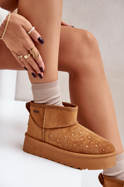 Snow boots with decoration on platform Big Star OO274A104 Camel Snow boots with decoration on platform Big Star OO274A104 Camel