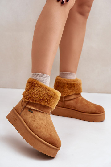 Platform Snow Boots with Fur Big Star OO274A106 Camel 2