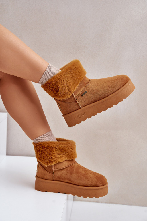 Platform Snow Boots with Fur Big Star OO274A106 Camel