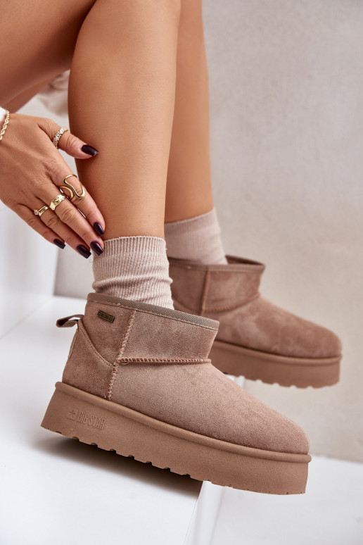 Low snow boots on platform Big Star OO274A100 beige Low snow boots on platform Big Star OO274A100 beige