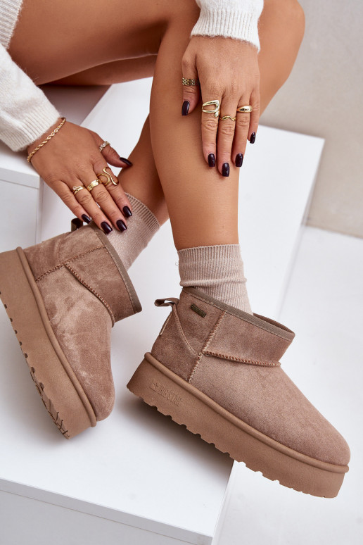 Low snow boots on platform Big Star OO274A100 beige Low snow boots on platform Big Star OO274A100 beige