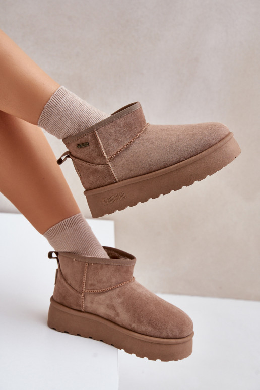 Low snow boots on platform Big Star OO274A100 beige Low snow boots on platform Big Star OO274A100 beige