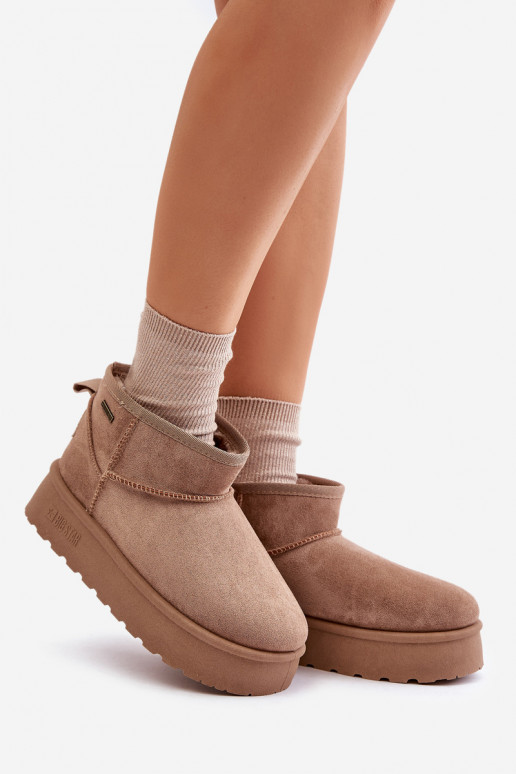 Low snow boots on platform Big Star OO274A100 beige Low snow boots on platform Big Star OO274A100 beige