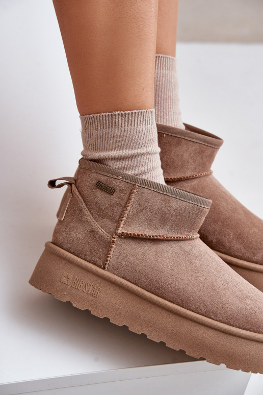 Low snow boots on platform Big Star OO274A100 beige Low snow boots on platform Big Star OO274A100 beige