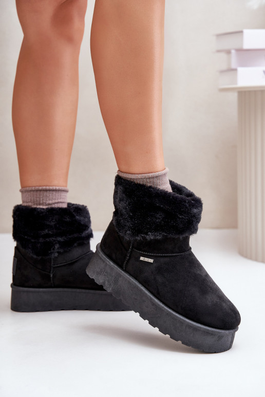 Snow boots on platform with fur Big Star OO274A108 Black Snow boots on platform with fur Big Star OO274A108 Black
