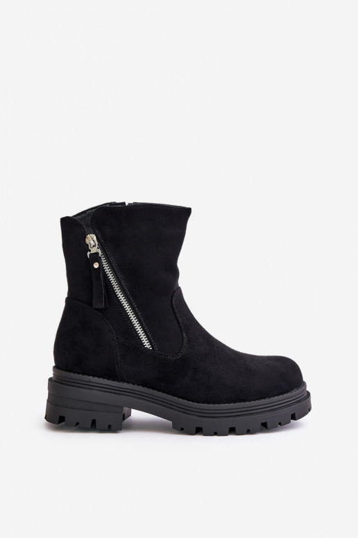 Warm Lined Ankle Boots On Flat Heel... Warm Lined Ankle Boots On Flat Heel...