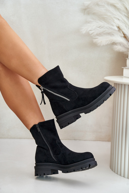 Warm Lined Ankle Boots On Flat Heel... Warm Lined Ankle Boots On Flat Heel...