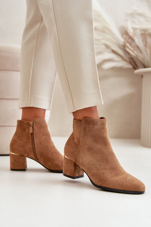 Eco Suede Ankle Boots With Heel... Eco Suede Ankle Boots With Heel...