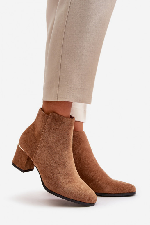 Eco Suede Ankle Boots With Heel... Eco Suede Ankle Boots With Heel...