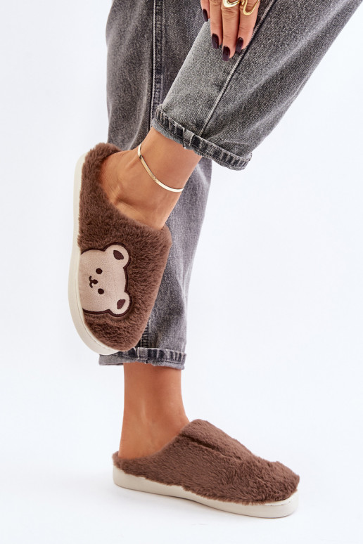 Fiorinella brown slippers with teddy bear fur Fiorinella brown slippers with teddy bear fur