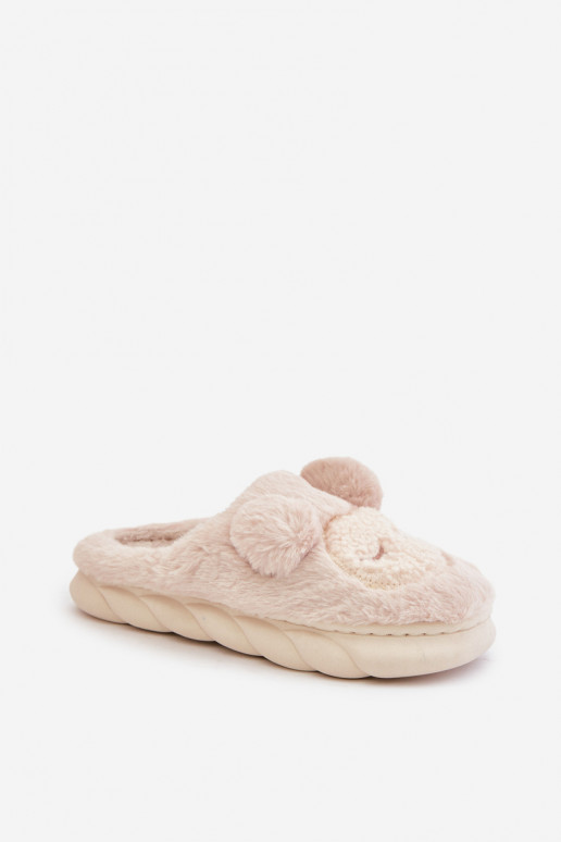 Warm Fur Slippers Women Beige Jozelinetta