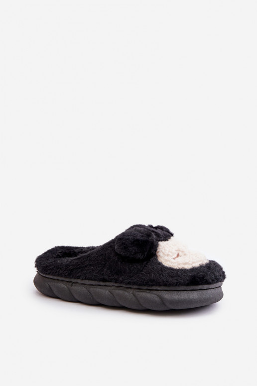 Warm Fur Slippers Women Black Jozelinetta