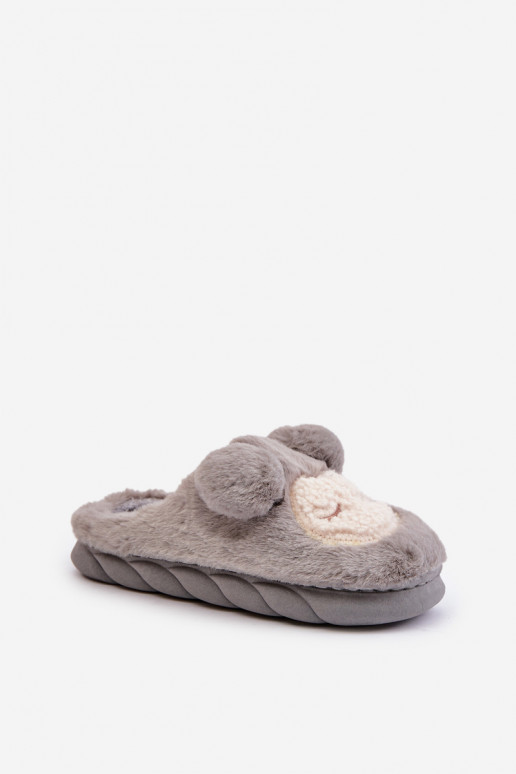 Warm Fur Slippers Women Grey Jozelinetta