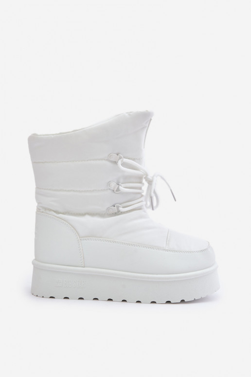 Snow boots on platform with zipper Big Star OO274886 White Snow boots on platform with zipper Big Star OO274886 White