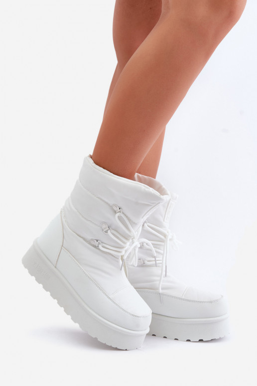Snow boots on platform with zipper Big Star OO274886 White Snow boots on platform with zipper Big Star OO274886 White