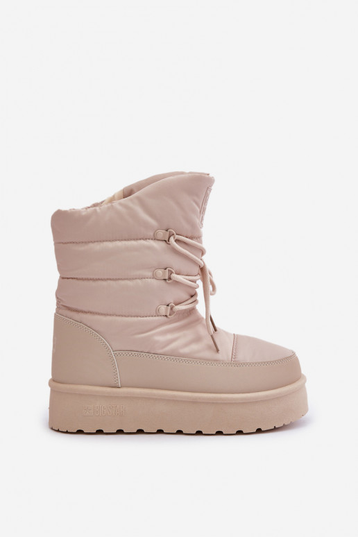 Snow Boots On Platform With Zipper Big Star OO274885 Beige