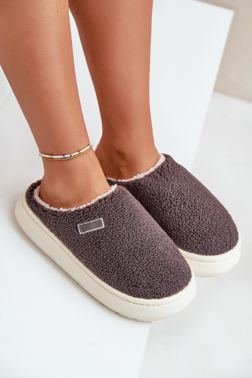 Warm Slippers On Thick Sole Big Star MM274134 Dark Gray Warm Slippers On Thick Sole Big Star MM274134 Dark Gray